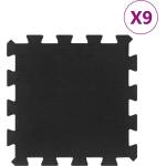 vidaXL Гумени подови плочки 9 бр черни 16 мм 30x30 см (155670)