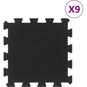 vidaXL Гумени подови плочки 9 бр черни 16 мм 30x30 см (155670)