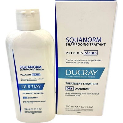 Ducray Squanorm šampón proti suchým lupinám Anti-Dandruff treatment Shampoo dry dandruff 200 ml