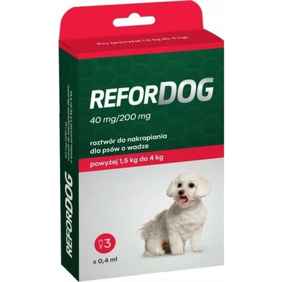 Refordog 40 mg/200 mg 1,5-4kg kapky proti parazitům pro psa 3x0,4 ml
