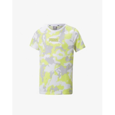 PUMA Alpha All Over Print Tee White/Yellow