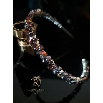 Radi handmade Диадема с тъмно мораво виолетови камъни (949)
