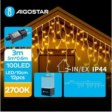 Aigostar LED Venkovní vánoční řetěz 100xLED 8 funkcí 8x0,6m IP44 teplá bílá | AI0462