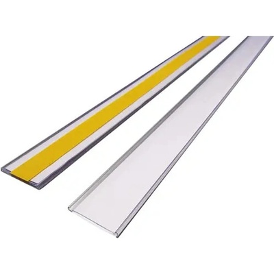 Samolepicí lišta, držák regálových štítků, typ V – 38 mm × 1 m, balení 10 ks