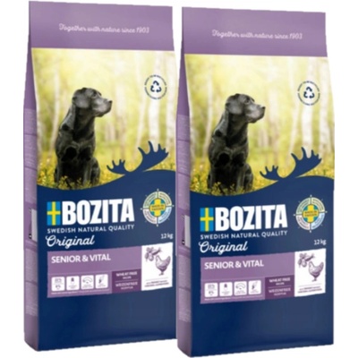 Bozita Original Senior & Vital s kuracím bez pšenice 2 x 12 kg