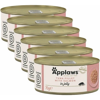 Applaws cat s tuniakom a lososom v želé 6 x 70 g