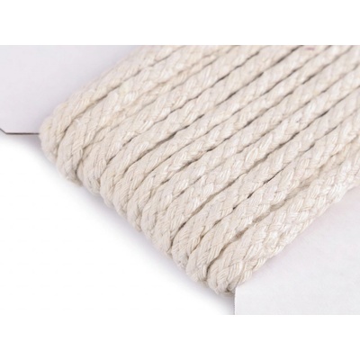 TextilCentrum.cz Hana Švédová Bavlněná pletená šňůra / provaz MACRAME, režná, návin 100m, průměr 4mm