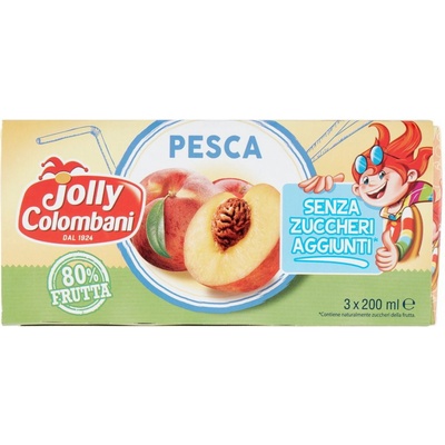 Jolly Colombani broskyňový džús bez cukru 3 x 200 ml