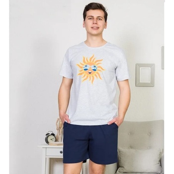 Image 1 of Мъжка пижама в светлосиво и тъмносиньо