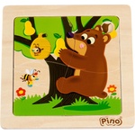 Pino Дървен мини пъзел Pino - Мече, 4 части (4733-7)