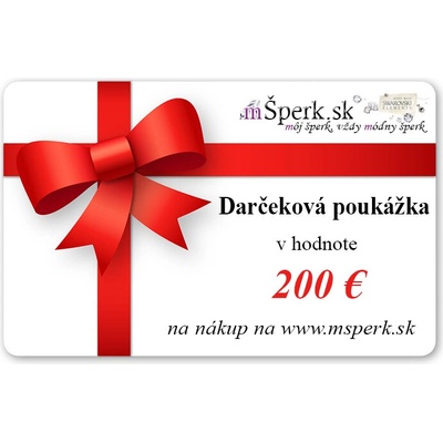 MSPERK Darčeková poukážka v hodnote 200€
