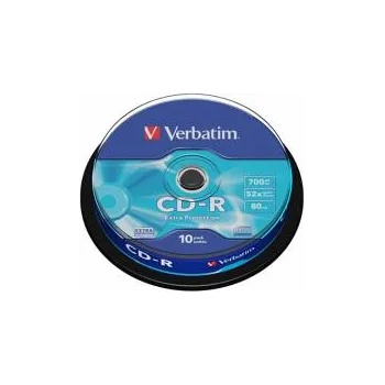 Verbatim CD-R, 700 MB, 52x, със защитно покритие, 10 броя в шпиндел, office1_2065100060