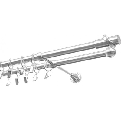 Garol Kovová garnýž exclusive nerez Orbita dvouřadá 19mm komplet 300 cm