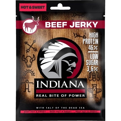 Indiana Jerky Beef Jerky Hot & Sweet sušené mäso hovädzie 25 g