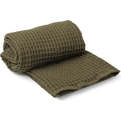Ferm Living Osuška z organické bavlny Olive 70 x 140 cm, zelená barva, textil – Zboží Dáma