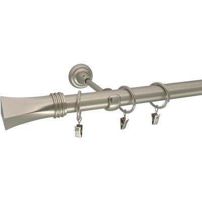 KovovégarnýžeCZ Golta elegance 25 mm Jednořadá Kroužky s háčky matný nikl 180 cm