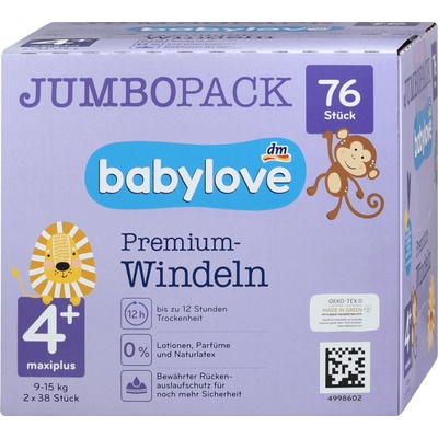 babylove Premium 4+ Jumbopack 76 ks