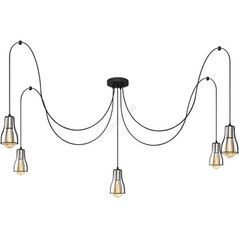 Image 1 of Helam Пендел TUBE LONG 5xE27/15W/230V черен/хром (HE1590)