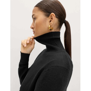 Marks & Spencer Пуловер с поло яка от 100% вълна Merino Marks & Spencer черен Marks & Spencer | Cheren | ЖЕНИ | 8