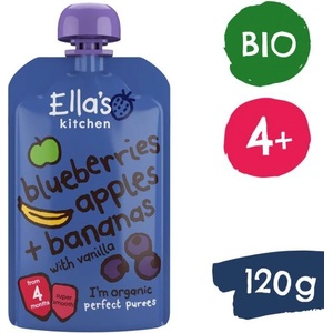 Ella's Kitchen BIO Ябълка, боровинка и банан (120 g) (EK338)