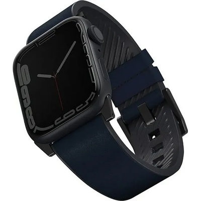 UNIQ UNIQ Straden каишка за Apple Watch 4/5/6/7/SE 44/45mm, хибридна кожа, син (UNIQ590BLU)