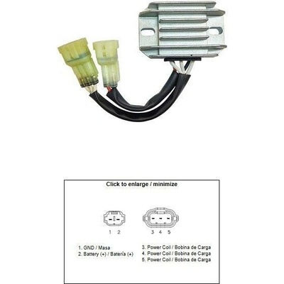 DZE regulátor napětí YAMAHA YZ 250FX 15-19; YZ 450FX 16-18; WR 250F 15-19; WR 450F 16-18 (2GB-81960-00) (SH828AB) (12A)