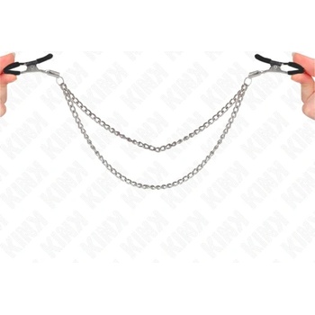 Kink Щипки за зърна с двойна сребриста верижка Kink