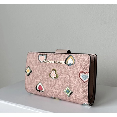 Michael Kors dámská peněženka Jet set travel Bifold medium růžová powder blush