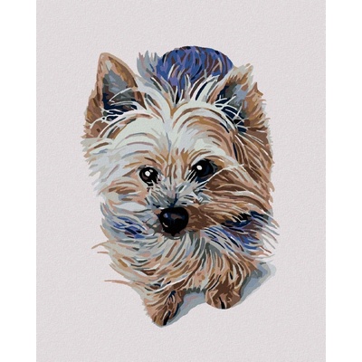 Zuty Malování podle čísel Malý jorkšír 80 x 100 cm vypnuté plátno na rám