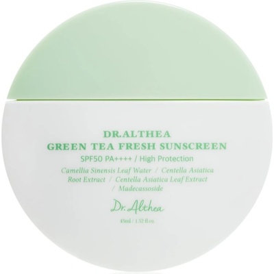 Dr. Althea Green Tea Fresh Sunscreen слънцезащитен крем за лице с успокояващ ефект SPF 50+ 45ml