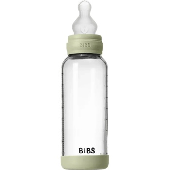 BIBS Стъклена бебешка бутилка Bibs - Със силиконов биберон, 240 ml, Sage (50201250)