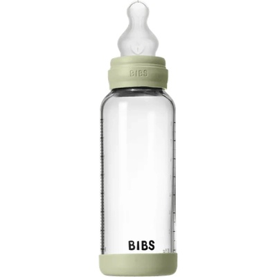 BIBS Стъклена бебешка бутилка Bibs - Със силиконов биберон, 240 ml, Sage (50201250)