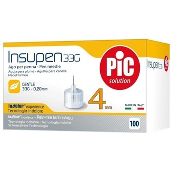 Стерилизирани инсулинови игли, PIC Solution Insupen Disposable Needles 33G x4mm 100pcs