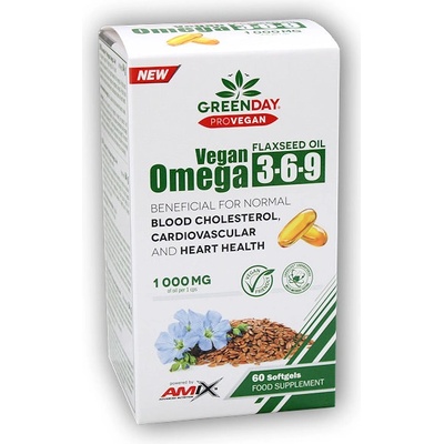 Amix GreenDay ProVEGAN Omega 3-6-9 Flaxseed 1000 60 kapslí