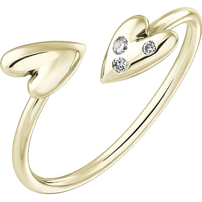 Tiami Prsten ze žlutého zlata s diamanty Cute Heart Twins RCHSY2232