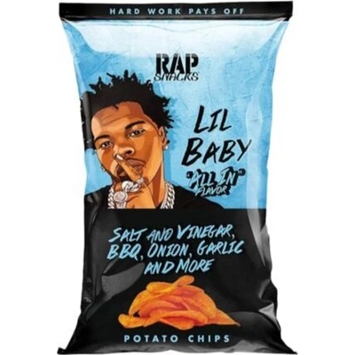 Rap Snacks Lil Baby chipsy s příchutí octa BBQ cibule, česneku a dalších příchutí 71 g