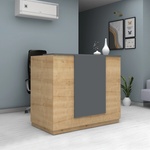 TopMebel Gemini TopMebel меламиново рецепция в цвят дъб - антрацит 150x70x110cm