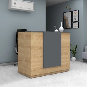 TopMebel Gemini TopMebel меламиново рецепция в цвят дъб - антрацит 150x70x110cm
