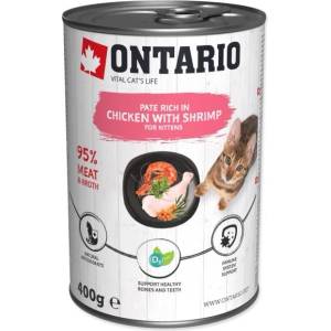 ONTARIO Консерва Ontario Kitten пиле с скариди, пастет 400g (213-21032)