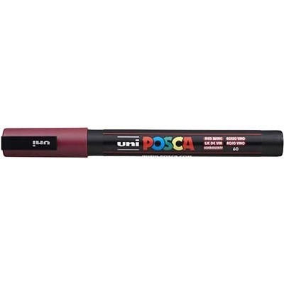 uni Декоративен маркер, 0, 9-1, 3 мм, UNI "Posca PC-3M", червено вино 284810000 (284810000)