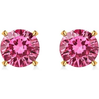 SAVICKI Náušnice Share Your Love: žlté zlato, ružové laboratórne diamanty SYL-K-BR-050-LABPINK-Z