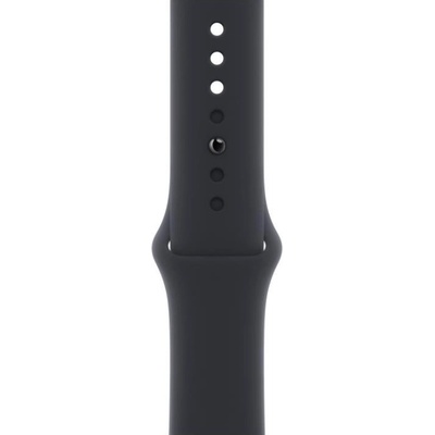 Apple Оригинална силиконова каишка за Apple Watch 42мм, 44мм, 45мм, 46мм, Ultra, Ultra 2, Ultra 3 49мм (тъмносив) - Apple Watch Midnight Sport Band (ритейл опаковка) (mkuq3am/a)