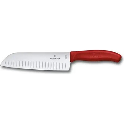 Victorinox Кухненски нож Victorinox Swiss Classic Santoku Knife, набраздено острие 170 мм, червен (6.8521.17B)
