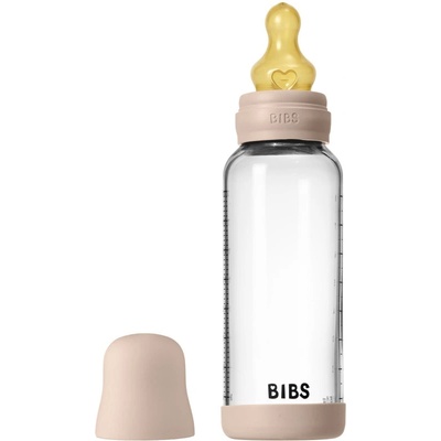 BIBS Baby Glass Bottle Round Latex шише против колики Blush 240ml