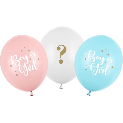 PartyDeco Balónky latexové Boy or Girl 30 cm