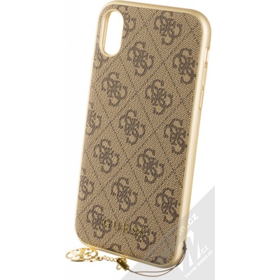 Pouzdro GUESS Charms Hard Case 4G iPhone Xr hnědé