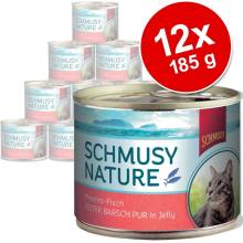 Schmussy Nature s rybí příchutí Sardinka Pur 12 x 185 g