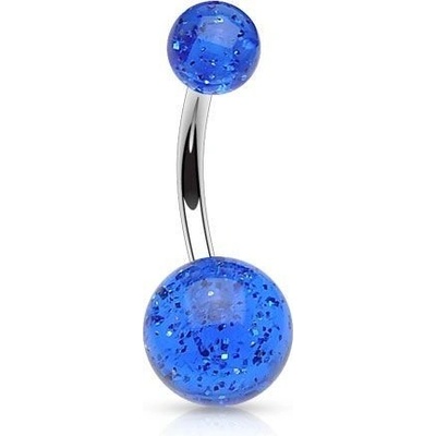 Šperky4U piercing do pupíku banánek se třpytkami BA01077-B