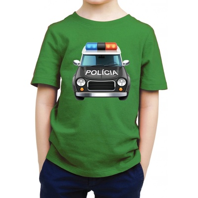 Fajntričko Kids detské tričko Polícia zelená