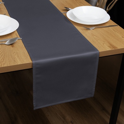 Biante satén behúň polyesterový Satén LUX-056 Antracitovo sivý 20x160 cm